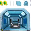 VEVOR 26x15x11ft Inflatable Paint Booth, Inflatable Spray Booth, High Powerful 750W+950W Blowers Spray Booth Tent, Car Paint Tent Air Filter System for Car Parking Workstation Motorcycle Garage