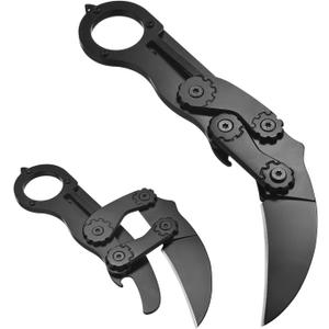 Folding Morphing Knife, Retractable Pocket Outdoor Camping Working Knife, Multi-Function Tool, with Bottle Opener and Glass Breaker