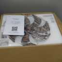 LEDIARY 20" Caged Ceiling Fan with Light and Remote, Low Profile Flush Mount Fandelier, Black Gold Bladeless Enclosed Small Fan Lights Ceiling Fixtures, Rustic Farmhouse Style for Bedroom, Outdoor