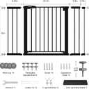 Mumeasy 36" Extra Tall Baby Gate for Stairs, 29.7-48" Wide Dog Gate for Doorways, Walk Thru Pet Safety Gate for Indoor, Pressure Mounted with Auto Close, Easy Install No Drill for Toddlers, Black