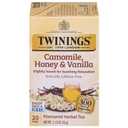 6 x Twinings Camomile, Honey & Vanilla Herbal Tea individually Wrapped Bags, 20 Count (Pack of 1), Naturally Caffeine-Free, Enjoy Hot or Iced, 20 Teabags (EXP 11/20/28)