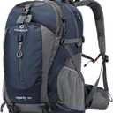FENGDONG 50L Waterproof Lightweight Expandable Hiking,Camping,Travel Backpack with Shoes Compartment for Men Women Blue