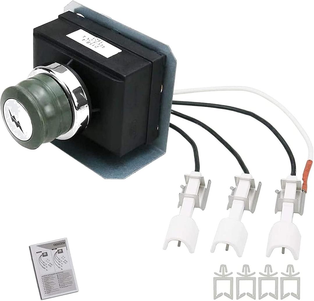 Uniflasy 1836-13 7628 Grill Igniter Kit for Weber Genesis 310, Genesis 320 Gas Grills with Front Mounted Control (2011 - Newer), Electronic Igniter Kit for Weber Genesis 300 Series