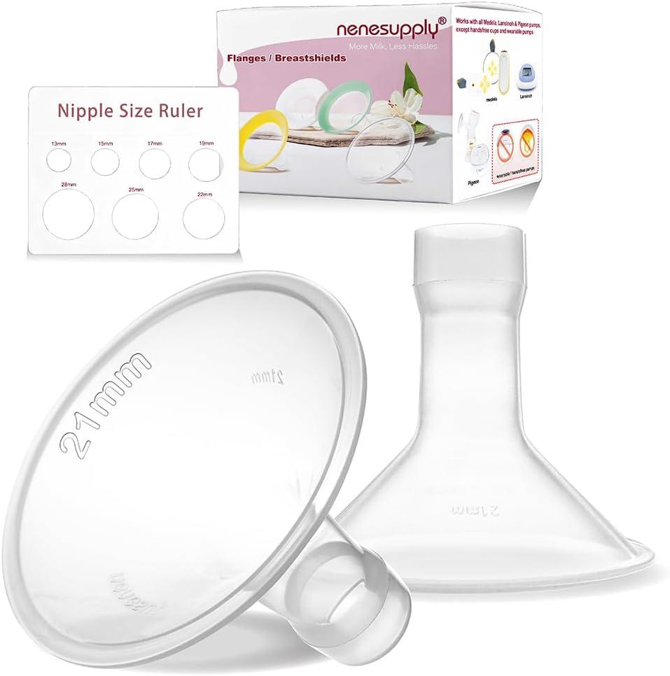 Nenesupply 21mm Flange Compatible with Medela Breast Pump Parts Replace 21mm Flange for Medela Accessories Compatible with Pump in Style Parts Symphony Swing Harmony Pump Work with Personalfit Flex