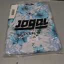 JOGAL Men's Flower Casual Button Down Short Sleeve Hawaiian Shirt Suits Fresh Blue XX-Large