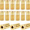 Zonon 15 Pack Pool Cover Brass Anchor Universal Size Fits 3/4" Hole, Safety Cover Threaded Brass Insert for Concrete and Pavers Swimming Pool Replacement Parts
