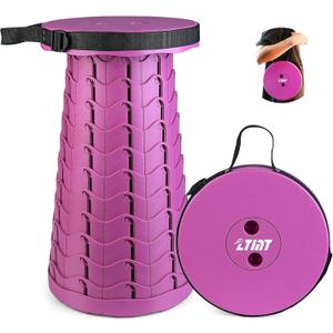 Portable & Lightweight Foldable Camping Chair for Adults, Heavy Duty Folding Stool with Adjustable Shoulder Strap, Perfect for Picnic, Beach, Backyard, and Sporting Events, Max Weight 400lbs (Purple)