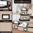 2 x China Storage Containers 5-Piece Set Moving Boxes for Dinnerware, Glasses, Plates, Mugs and Saucers Sturdy Quilted Microfiber Dish Organizer with Dividers for Seasonal Storage - Holds Set of 12, Brown