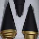 KiaoTime Halloween Simple Elegant Ceramic Christmas Tree Tabletop Counter Centerpiece Mantel Shelf Home Decor Accents Xmas Christmas Tree Decoration Ornament, Black Color(Complete Set of 3 (Black))