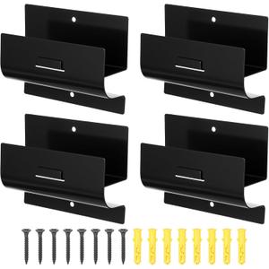 Heavy Duty Ladder Hooks for Garage Wall 4 Pack Black Ladder Hanger Garage Wall Hooks for Ladder, Wheelbarrow, and Tools