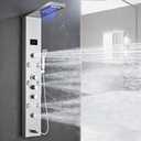 HSYLYPA LED 5-in-1 Shower Panel Tower System,Brushed Grey