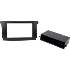 Scosche TA2101B Double DIN or Single DIN with Storage Pocket Radio Install Dash Kit Compatible with Select 2009-2013 Toyota Corolla with Factory Black Dash - Aftermarket Car Stereo Installation Kit