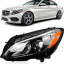 LED Headlight Assembly Fit for 2015-2018 Mercedes Benz C-Class W205 C300 C180 C200 C250 C43 C63 C350E, Front Headlight Headlamp w/LED DRL Projector Replace A2059067703, A2059063004 (Left Driver Side)