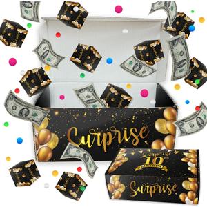 BONETAT Surprise Gift Box Explosion For Money, Birthday Money Pull Box, Birthday Money Box, Money Box For Cash Gift Birthday 10th, Pop Out Money Gift Box, Birthday Money Box, Surprise Gift Box, Money Box For Cash Gifts - Aa01
