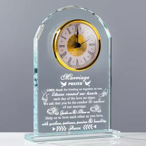 Wedding Gifts for Couples Unique 2025 - Crystal Clock Happy Anniversary Marriage Gift for Couple Keepsake - Engagement Gifts Bridal Shower Gifts for Bride and Groom Engagement Newlywed Mr Mrs Gifts (WEDDING PRAYER-LORD)
