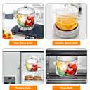 Glass Saucepan with Cover, Transparency Stovetop Pot,Dual Handles Pan with Lid for Pasta Noodle, Soup, Milk, Baby Food making or heating 1.35L/1.9L (1.35L)