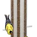Kingsyard Metal Finch Feeder for Thistle/Nyjer Seed, Tube Bird Feeders for Outdoors Hanging, 2 lbs Large Capacity, Easy to Refill & Clean, Yellow