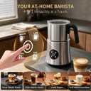 Milk Frother and Steamer, Automatic Hot and Cold Foam Maker with Detachable Stainless Steel Jug, 4-in-1 Electric Frother for Latte, Cappuccinos, Macchiato, and Hot Chocolate