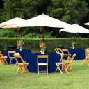 sancua Round Tablecloth 132 Inch Diameter, 6 Pack - Circle Polyester Fabric Table Cloth for Wedding Party Reception Banquet Birthday, Washable Formal Table Cover (Fit 54-96 Inch Tables), Navy Blue