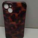 Cute Phone Case for iPhone 15 Plus/14 Plus Case Amber Leopard Full Camera Protective Slim Shockproof Aesthetic-Brown Amber