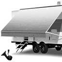 Heavy Duty RV Awning Fabric Replacement  19.5oz Vinyl Camper Awning  Waterproof & UVResistant  Universal Canopy for Camper, Trailer and Motorhome (Gray Fade, 20FT(Fabric 19'2"))