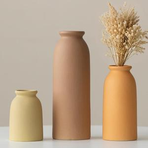 Ceramic Vase Set-3, Small Flower Vases for Decor, Modern Boho Farmhouse Style, Decorative Vases for Pampas Grass & Dried Flowers, Distressed Finish (Brown Mix) Ceramic Vase Set-3, Small Flower Vases for Decor, Modern Boho Farmhouse Style, Decorative Vases for Pampas Grass & Dried Flowers, Distressed Finish (Brown Mix)