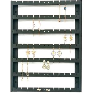 Earring Holder Organizer, 7 Layer Wall Mounted Ear Stud Display Storage, Black Metal Large Capacity Earring Organizer Hanging