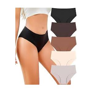 UNDER THE SEA Seamless Underwear for Women Mid Rise Brief Sexy No Show Bikini Panties Womens Cheeky 5 Pack Large UNDER THE SEA Seamless Underwear for Women Mid Rise Brief Sexy No Show Bikini Panties Womens Cheeky 5 Pack Large