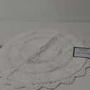 Chardin home White Crochet Bathrug,100% Cotton Round bathmat with artisanally Handcrafted Crochet Border, 24 Inch Diameter, Perfect for Half Baths, Powder Rooms, bathrooms
