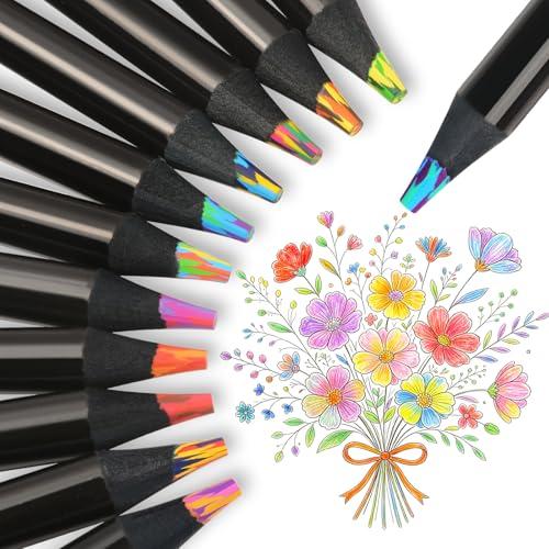 nsxsu Art Supplies for Kids Teens Adults, 12 Rainbow Pencils Drawing Supplies, Jumbo Multi Colored Pencils for Sketching Drawing, Tween Girls Trendy Stuff Birthday Party Favor Crafts for Boys 6-12