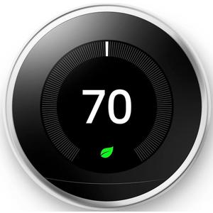 Google Nest Learning Thermostat - 3rd Gen - Programmable Smart Thermostat for Home - Compatible with Alexa (Polished Steel)