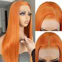 BLL Ginger Wig, Lace Front Wigs Pre-Plucked 13x4 Synthetic HD Lace Front Wigs Long Straight Glueless Ready to Wear Orange Wig For Black Women 26inch