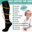 Laite Hebe 3 Pack Compression Sock-Compression Sock For Women and Men Circulation -Best for Running,Athletic Sports (Small-Medium, 01-black)