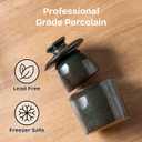 Porcelain Butter Keeper Crock - Ceramic Butter Dish with Water Line for Countertop, Keep Butter Fresh (Greenish Brown)