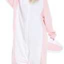 Unisex Adult Onesie Animal Pajamas, Halloween Cosplay Costumes, Cartoon Costumes Party Wear (AStitch Pink L)