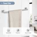 5 Pieces Brushed Nickel Bathroom Accessorie Set 23.6 Inch Towel Bar Set SUS304 Stainless Steel Towel Holder Set for Bathroom,Toilet Paper Holder with Shelf Wall-Mounted Bathroom Hardware Set