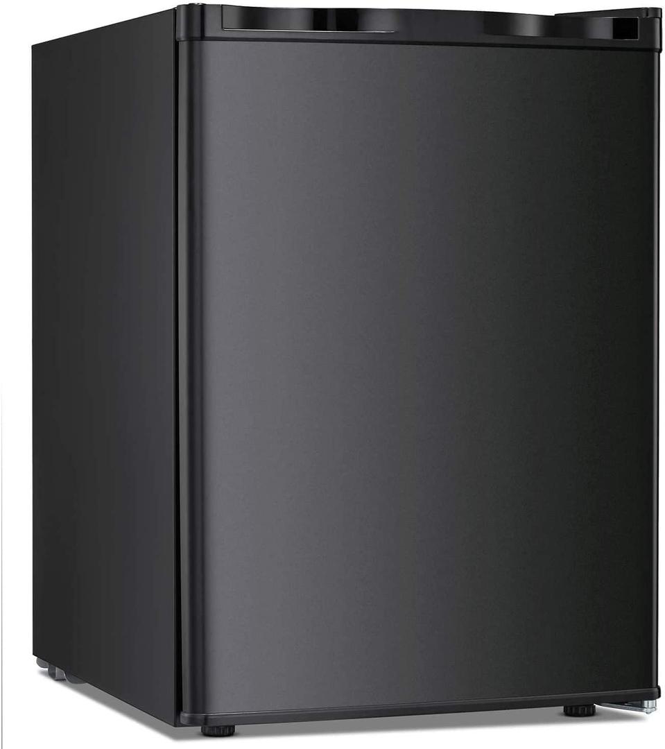 Antarctic Star 2.1 Cu.Ft Upright Freezer, Ultra-Compact Mini Freezer with Reversible Door, 7-Temp Control & Removable Shelves, Stainless Steel for Dorm, Home, Office, Black