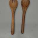 Salad Servers, Wood Salad Tongs, 10.2in Salad Spoon and Fork Set, Long Handle Salad Server Set for Mixing, Tossing and Cooking