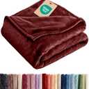 Ultra Soft Fleece Blanket Kids Size - Flannel Fleece Luxury Kids Blanket - Lightweight for Couch Bed Chair - Thick, Warm & Breathable - All Season Cozy Fuzzy, Anti-Static Microplush Bedding, Burgundy