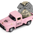 Hooqict Coffee Decor for Coffee Bar Metal Truck with Coffee Beans Burlap Sack for Farmhouse Kitchen Decor Coffee Station Home Coffee Bar Accessories Vintage Pickup Coffee Shop Decor