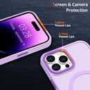 Anuck Case for iPhone 14 Pro Case Magnetic Phone Case Compatible with MagSafe, Soft TPU Bumper Hard Translucent Matte Back Slim Fit Shockproof Protective Cover for Men Women Girls - Light Purple