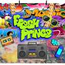 MEHOFOTO The Fresh Prince Baby Shower Party Decorations Banner Photo Studio Background Graffiti Brick Wall Hip Hop Vintage Disco Neon Boy Birthday Backdrops Props for Photography 7x5ft