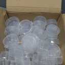 100 Count Clear 2 1/2" Round Plastic Containers with Lids for Beads, Candies, Snuff Cans, Confections and Any Small Items