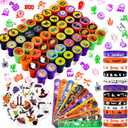 MGparty 288 Pack Halloween Party Favors Bulk Toys for Kids - Tattoos Stamps Slap Bracelets Rubber Bracelets Halloween Pinata Stuffers Trick-or-Treat Goodie Bag Fillers Classroom Game Prizes