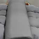 Tudomro 66'' Outdoor Chaise Lounge Cushion Waterproof Patio Pool Chaise Lounge Cushion with Headrest Pillow Tie Fade Resistant Replacement Longue Rocking High Back Chair(Light Gray,1 Pcs), 66 x 20.9 x 3.9 inches