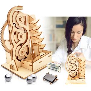 Solar 3D Wooden Puzzle Marble Run DIY Model Kit Craft Sets Wood Mechanical Toys Experiments Projects Birthday Gift for Adult Men Age 14+ Years Old