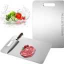 Katuchef Titanium Cutting Board - New Upgrade 100% Pure Titanium Cutting Boards for Kitchen Double Sided Non Toxic Cutting Board,Hygiene Durable Dishwasher Safe Chopping Board (M13.38IN*9.05IN)
