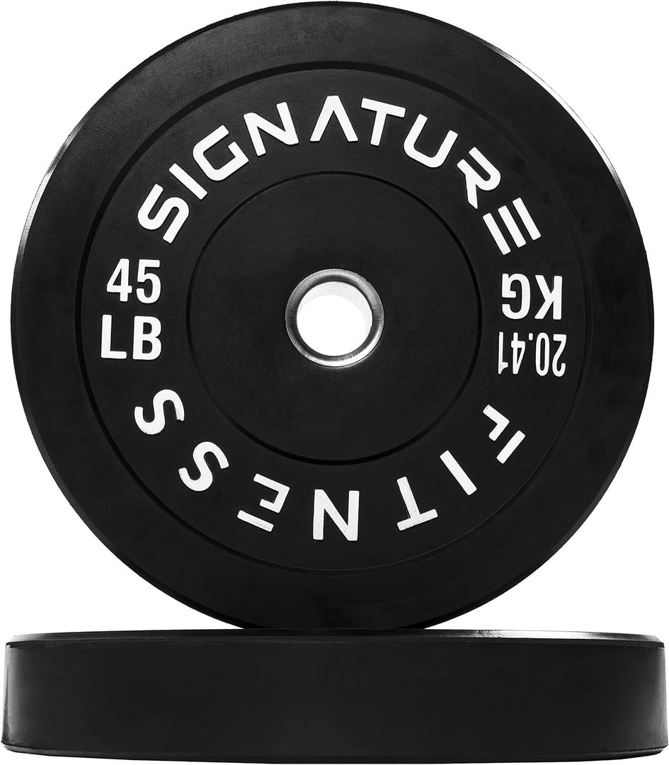 Fitvids 2" Olympic Bumper Plate Weight Plates with Steel Hub, 45LB, Pair