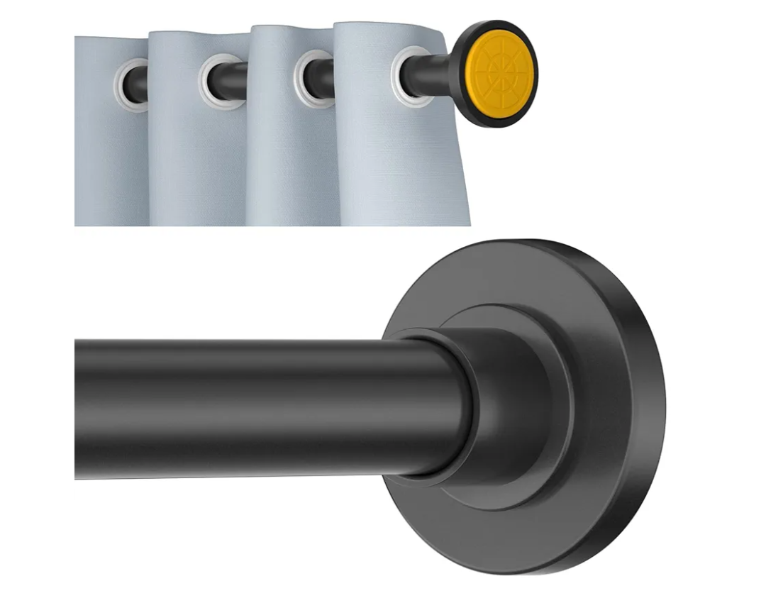Black Shower Curtain Rod Tension 30 to 80 Inch,1 Inch Diameter Adjustable Tension Curtain Rod No Drilling,Shower Rods for Bathroom,No Rust
