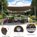 VICLLAX 90% Shade Fabric Sun Shade Cloth with Reinforced Grommets & D-Ring Eyelets for Outdoor Patio Garden Pergola Cover Canopy 8x8 FT, Mocha